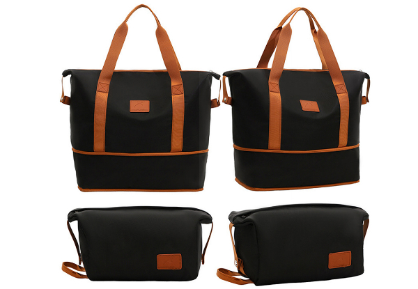 Two-Piece Expandable Overnight Travel Bag Set - Available in Four Colours