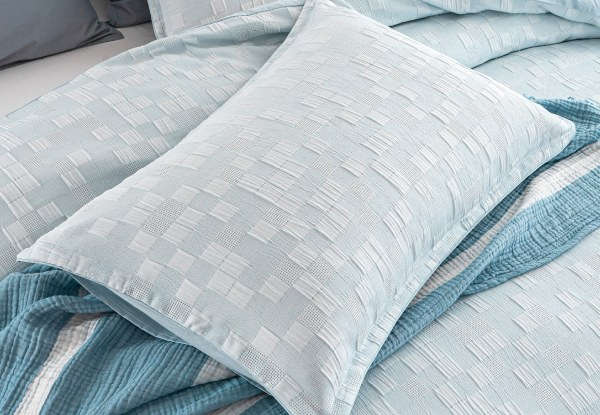 Jervis Checks Jacquard Quilt Cover Set - Available in Three Sizes & Option for Pillowcase
