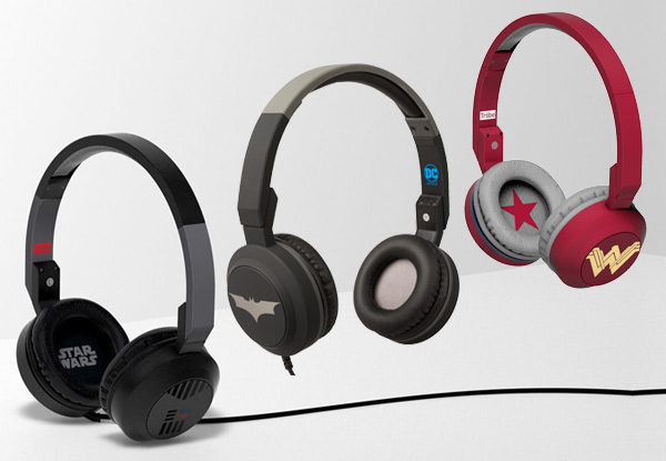 Tribe Headphones with Microphone - Options for Wonder Woman, Batman or Darth Vader