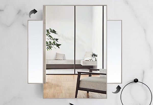 Aluminum Alloy Frame Rectangular HD Wall Mirror 70 x 50cm - Two Colours Available