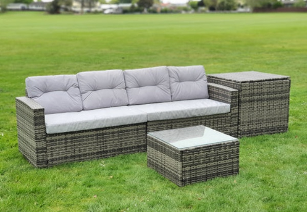 Rattan Corner Storage Sofa