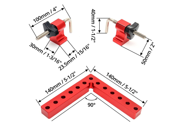 Two 90-Degree Fixing Clamps