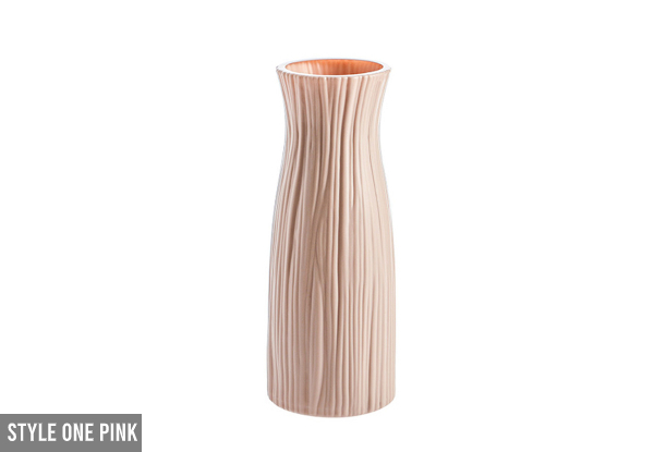 Minimalist Plastic Vase - Three Colours & Two Styles Available & Option for Two with Free Delivery