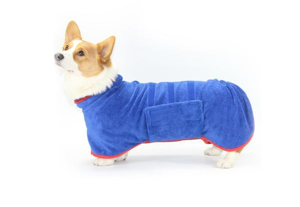 Drying Coat Bathrobe Towel for Dogs - Available in Two Colours, Seven Sizes & Option for Two-Pack