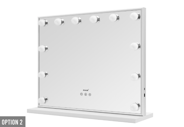 Maxkon Hollywood Makeup Mirror Vanity incl. 12 LED Light Bulbs & USB Charging Port - Two Options Available