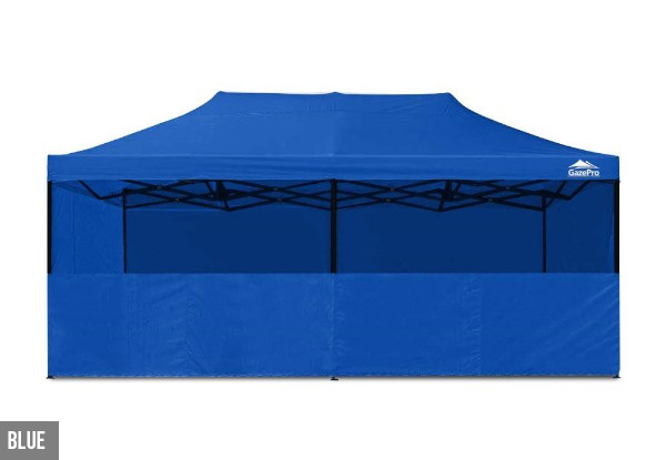 3x6m Gazebo with Sides & Half Wall - Four Colours Available