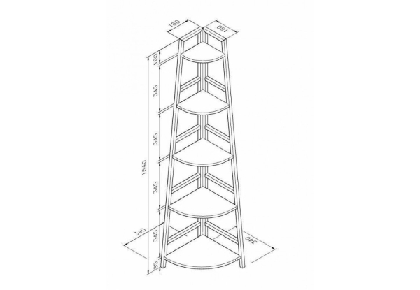 Sara Five-Tier Corner Shelf