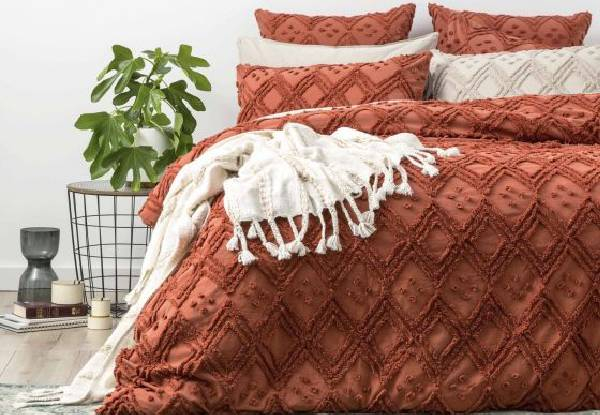 Medallion Vintage Tufted Quilt Cover Incl. Pillowcase - Available in Five Colours & Three Sizes