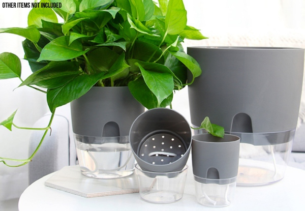 Two-Layer Self-Watering Plant Pot - Three Sizes Available