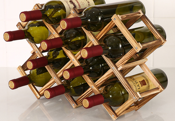 Foldable Wooden Wine Bottle Holder - Three Options Available