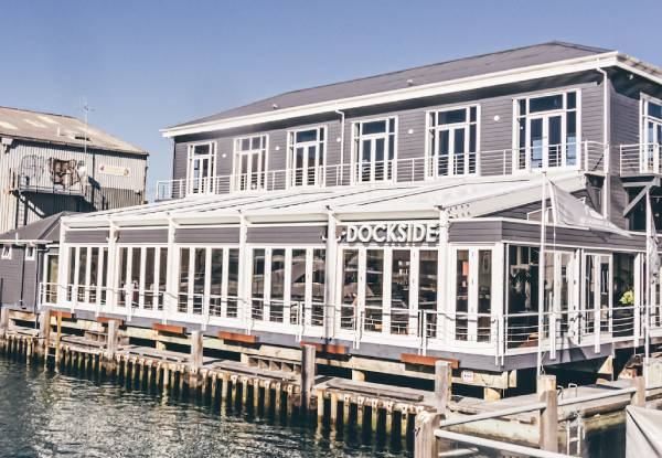 Three-Course Bubbles & Brunch Experience at Dockside Restaurant & Bar - Seven Dates & Tables of Four, Six, Eight or 12 People Available