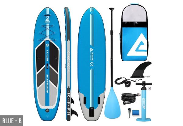 Inflatable Stand-Up Paddle Board with Backpack Leash Pump - Four Styles Available