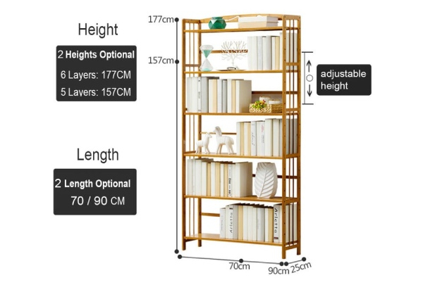 Multi-Tier Simplistic Bamboo Bookshelf