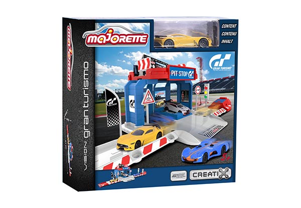 Majorette Vision Gran Turismo Creatix Pitstop Car Toy Set