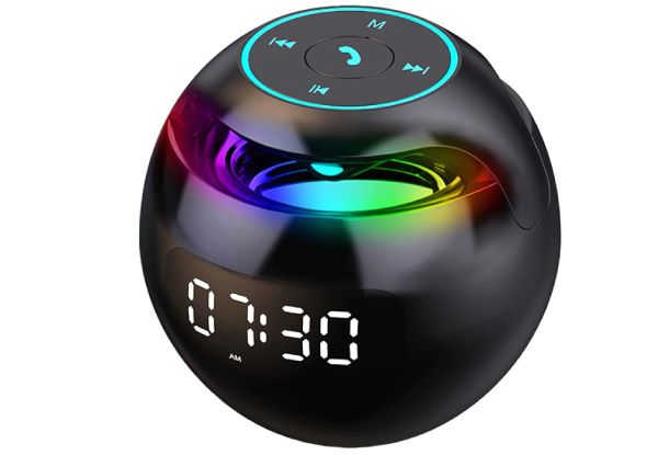 Wireless Digital Clock Bluetooth Speaker - Three Colours Available