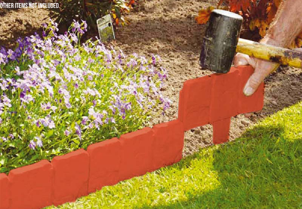 10-Pack of Faux Stone Fence Edgings - Two Colours & 20-Pack Available with Free Delivery