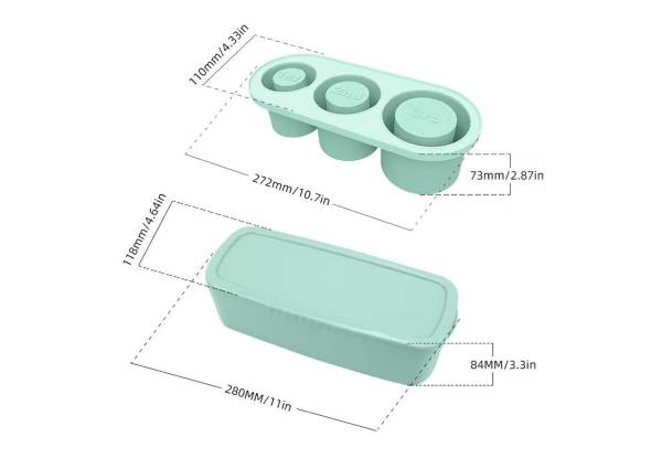 Three-Grid Silicone Ice Cube Tray - Three Colours Available