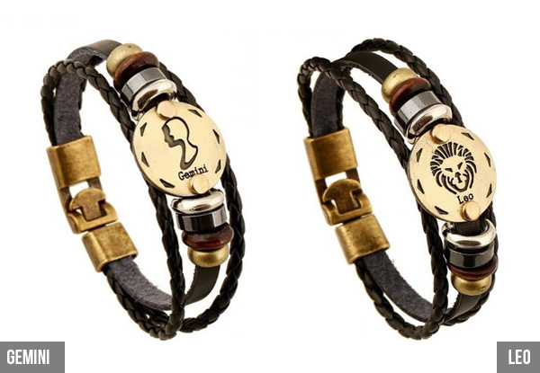 Zodiac Bracelet Range - 12 Options Available with Free Delivery