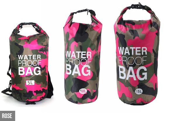 Three-Pack of Outdoor Camouflage Dry Bags incl. 5L, 10L & 15L