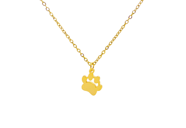 Custom Dog Paw Name Necklace