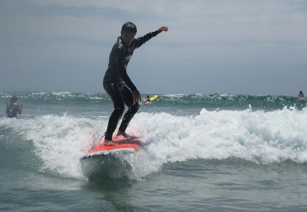 Two-Hour Beginner Surf Lesson for One Person incl. Board, Wetsuit Hire & Return Voucher for One-Hour Surf Gear Hire for the Next Visit - Option for Two People