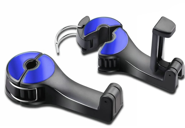 Two-Pack of Car Headrest Storage Hooks - Three Colours Available