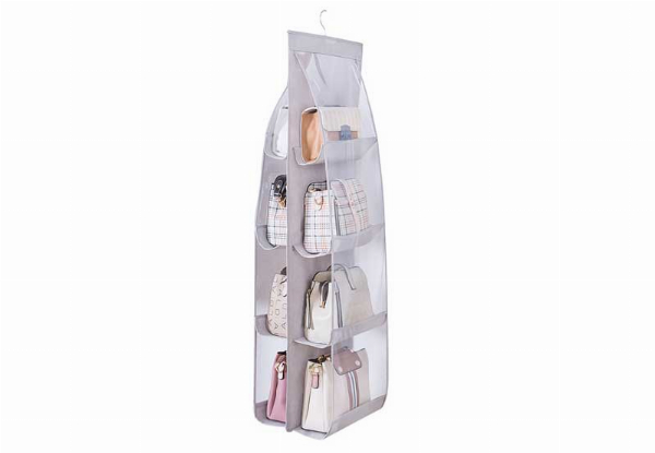 Eight-Pocket Handbag Hanging Organiser - Available in Three Colours