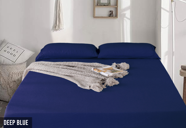 Ramesses 1000TC Linen Bamboo Fitted Sheet Incl. Pillowcase - Available in Six Colours & Five Sizes