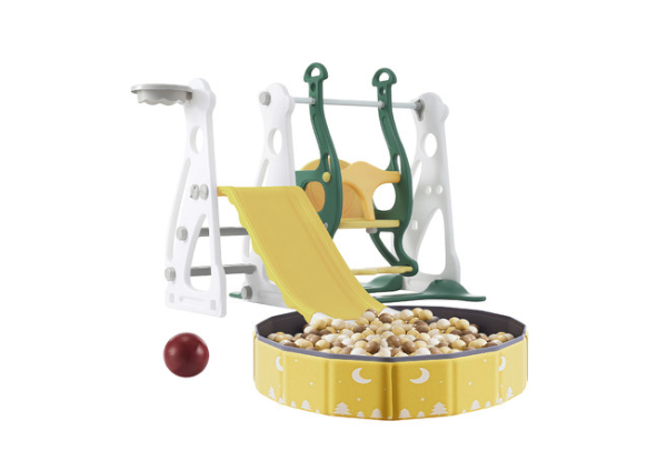 Five-in-One Kids Slide Swing Set with Ball Pool & Balls - Two Colours Available