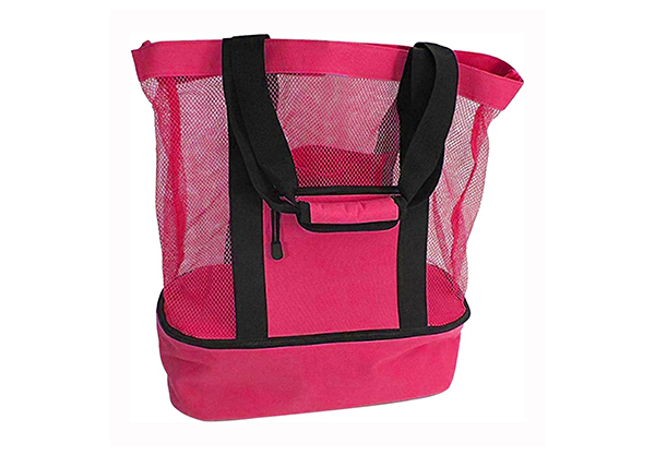 Mesh Beach Bag with Cooler Compartment - Four Colours Available