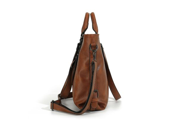 PU Leather Tote Shoulder Bag - Four Colours Available