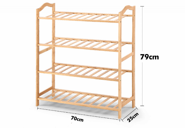 Levede Four-Tier Bamboo Shoe Rack Storage