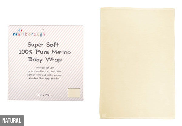 Pure Merino Baby Wrap - Five Colours Available & Option for Two