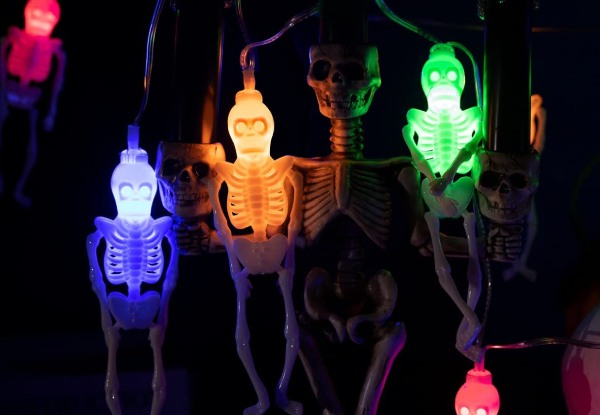 Halloween Skeleton Skull String Lights