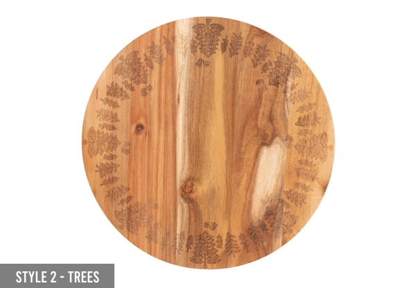 Bread & Butter 18-inch Wooden Lazy Susan Tray - Three Styles Available - Elsewhere Pricing $77.99