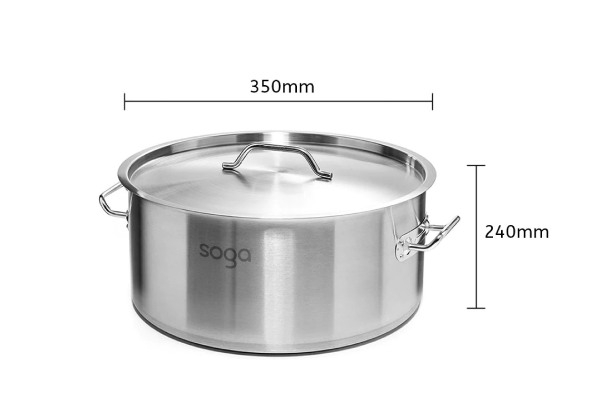 SOGA 23L Stainless Steel Stock Pot