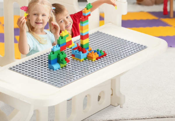 Kids Cubby Playhouse with Building Block Table - Two Colours Available