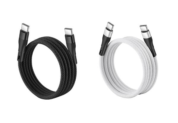 Anti-Tangle 60W Type-C to C Magnetic Charging Cable - Two Colours Available