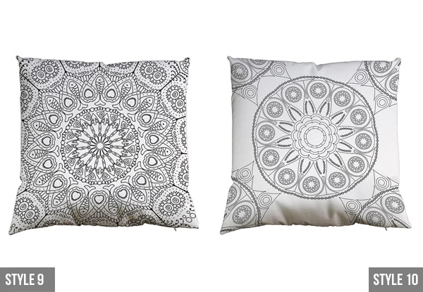 Mosaic Pattern DIY Colouring Cushion Cover - Ten Styles Available