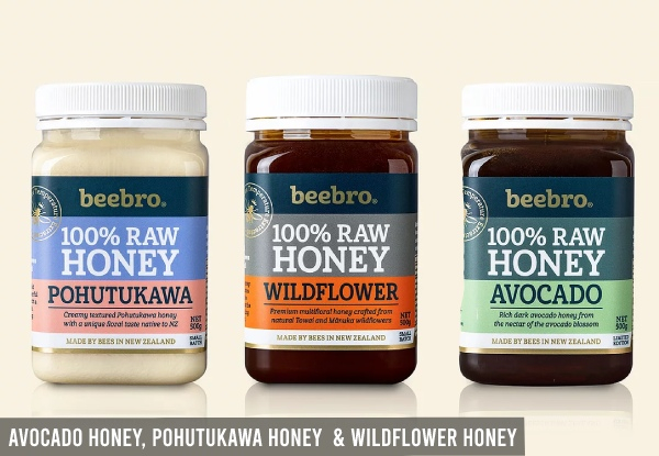 NZ Made Beebro Raw Honey Gift Bundle Range - Three Options Available