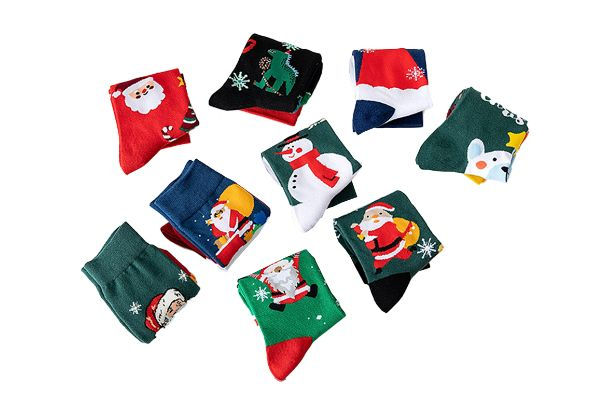 Four-Pair Funny Christmas Cotton Socks with Christmas Box