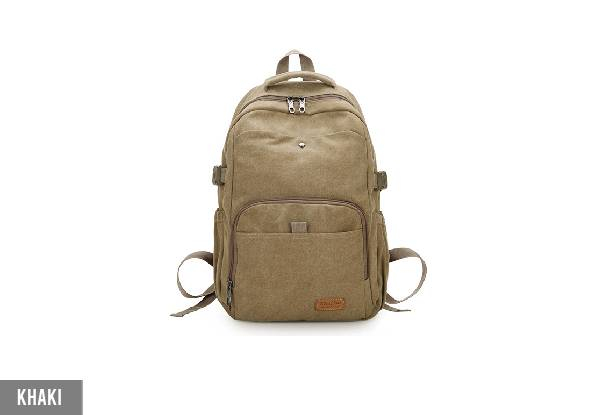 Large Capacity Canvas Backpack - Available in Five Colours