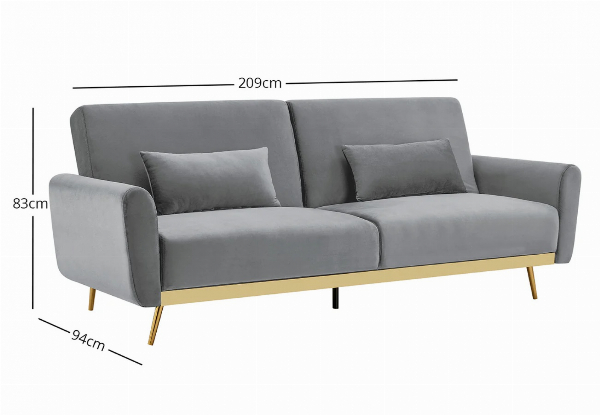 Limpley Elegant Velvet Sofa Bed - Available in Four Colours