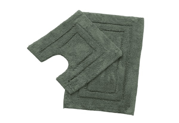 2200GSM Two-Piece Tufted Bath Mat Set - Two Colours Available