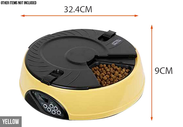 Six-Meal Automatic Pet Feeder - Three Colours Available