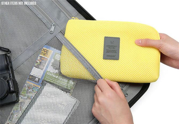 Travel Cosmetic & USB Cable Organiser Case Set - Three Colours Available
