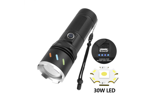 Rechargeable High Power 30W LED Camping Flashlight