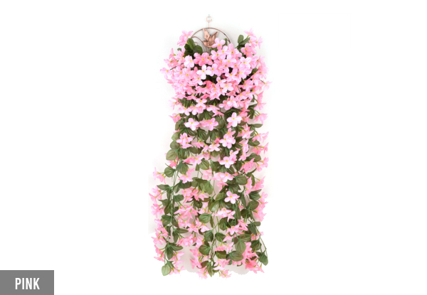 Two-Pack Hanging Artificial Violet Ivy Flowers - Available in Two Colours & Option for Four-Pack