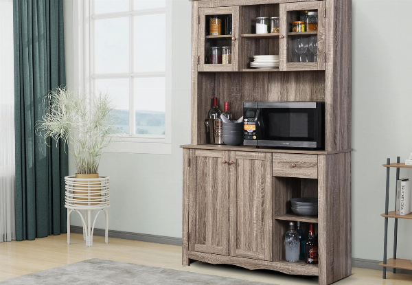 Spacious Oak Grey Kitchen Cabinet