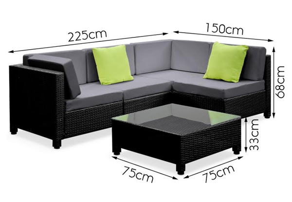 Vincenza Four-Seat Outdoor Lounge Suite incl. Two Cushion Covers